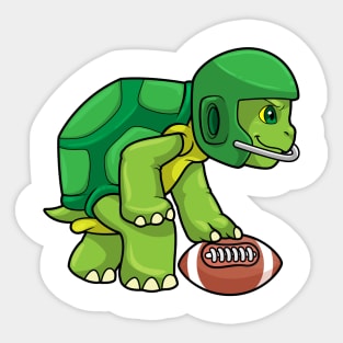 Turtle at Sports with Football & Helmet Sticker